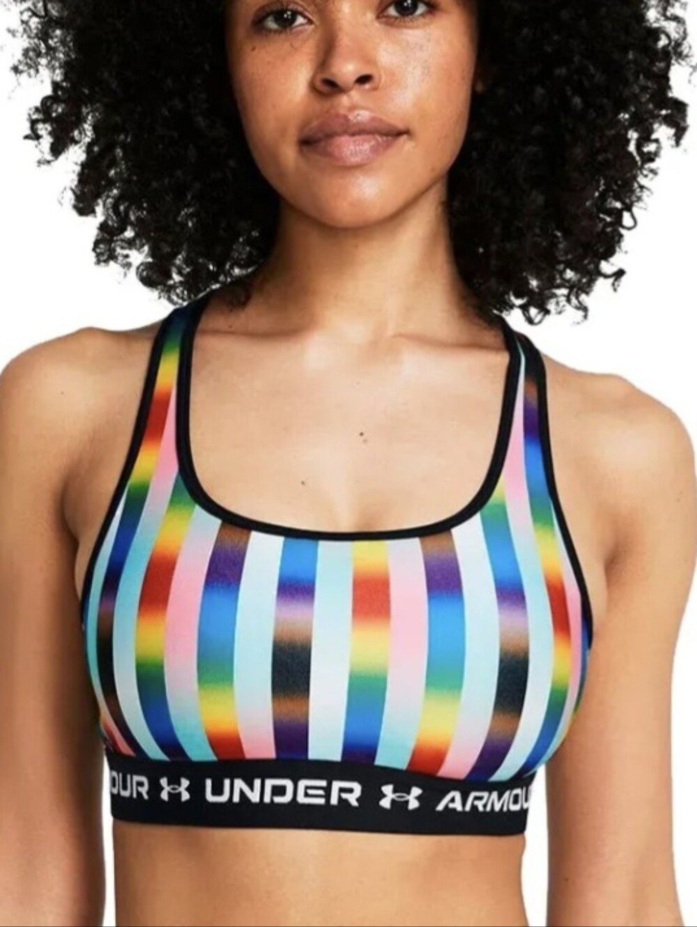 Under Armour Pride Sports Bra Size 3X Crossback Athletic Rainbow